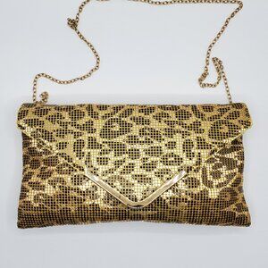 Women's Animal Print Gold and Black Clutch